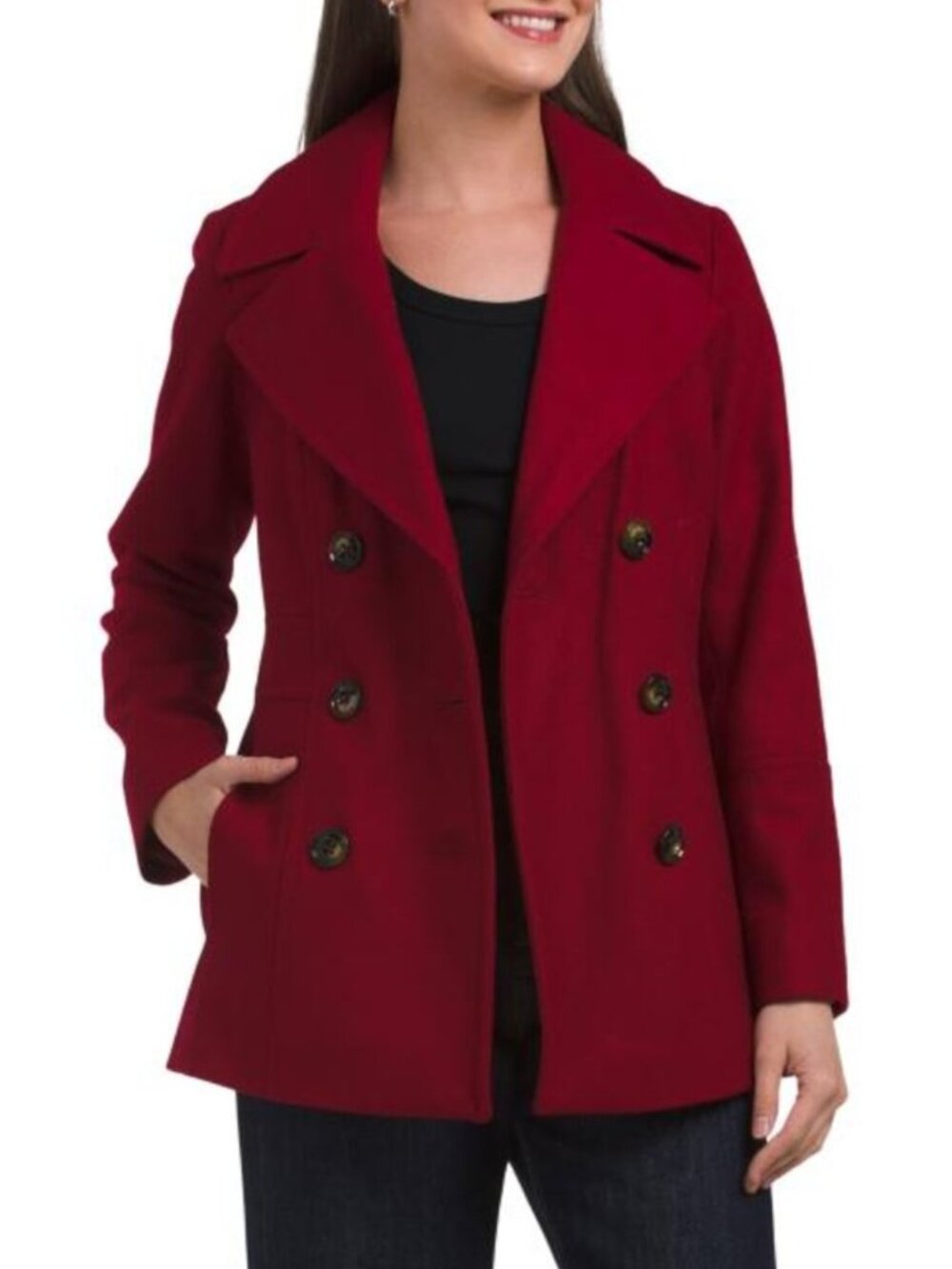 LONDON FOG Wool Blend Double Breasted Peacoat - Picture 3 of 5